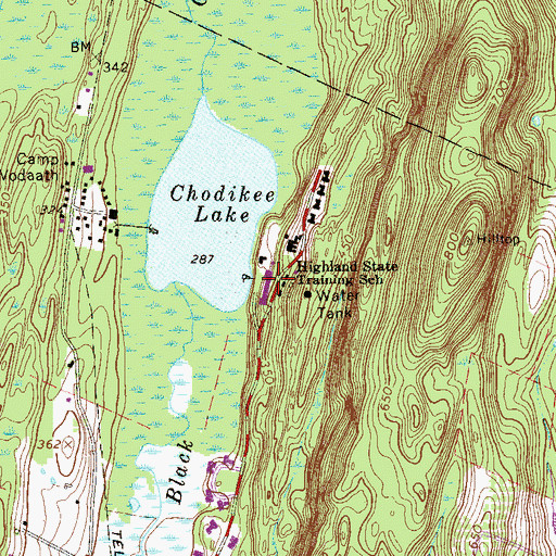 Topographic Map of Highland State Training School, NY