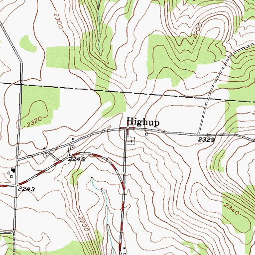 Topographic Map of Highup, NY