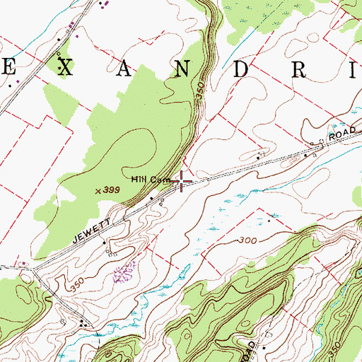 Topographic Map of Hill Cemetery, NY