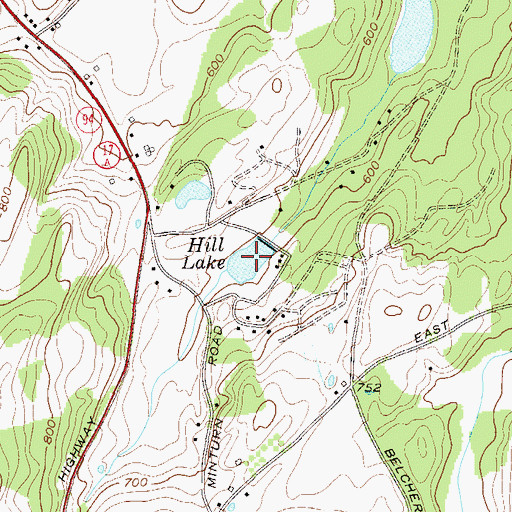 Topographic Map of Hill Lake, NY