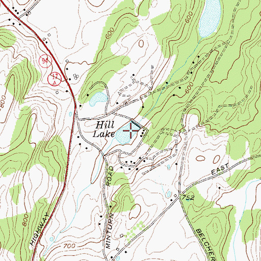 Topographic Map of Hill Lake, NY