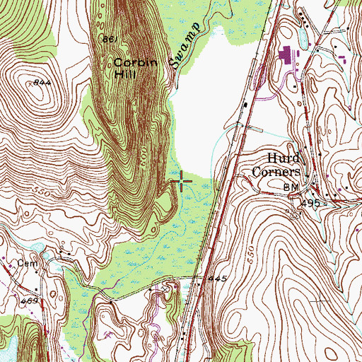 Topographic Map of Hiller Brook, NY