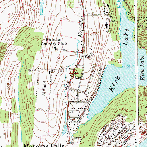 Topographic Map of Hill Cemetery, NY