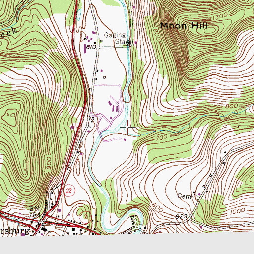 Topographic Map of Hills Hollow, NY