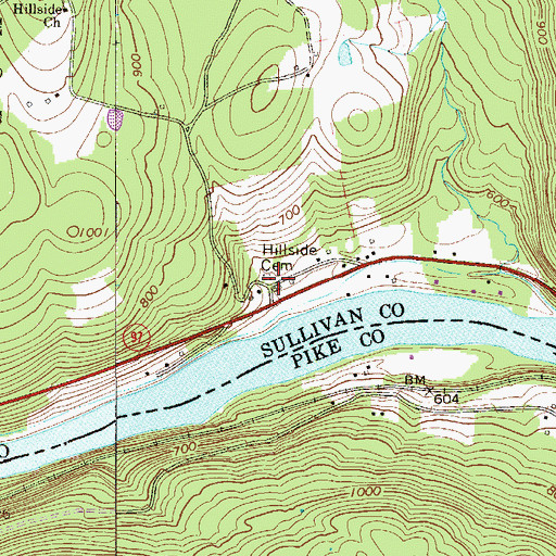 Topographic Map of Van Tuyl Cemetery, NY