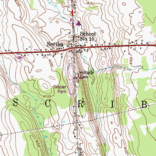 Topographic Map of Hillside Cemetery, NY