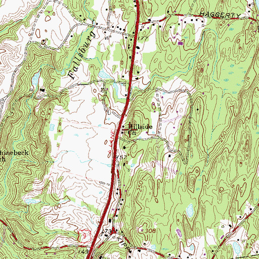 Topographic Map of Hillside Church, NY