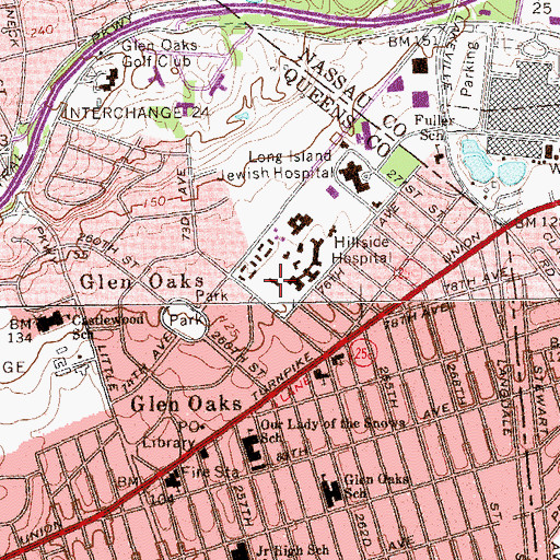 Topographic Map of Zucker Hillside Hospital, NY
