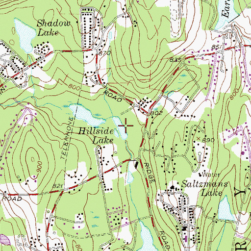 Topographic Map of Hillside Lake, NY