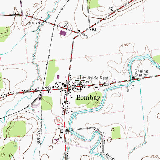 Topographic Map of Hillside Rest Cemetery, NY