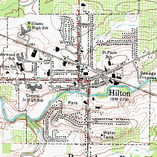 Topographic Map of Hilton, NY