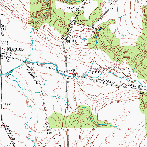 Topographic Map of Hinman Valley, NY