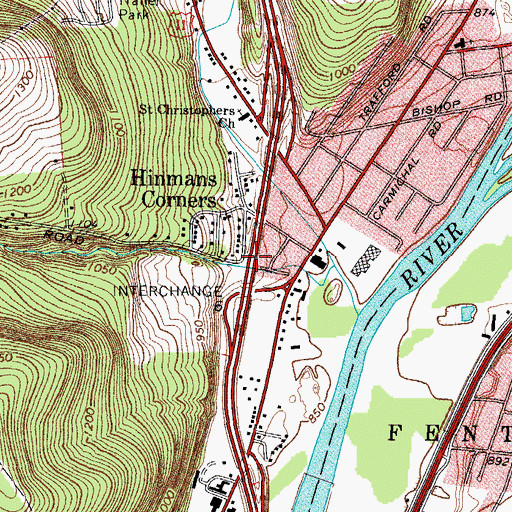 Topographic Map of Hinmans Corners, NY