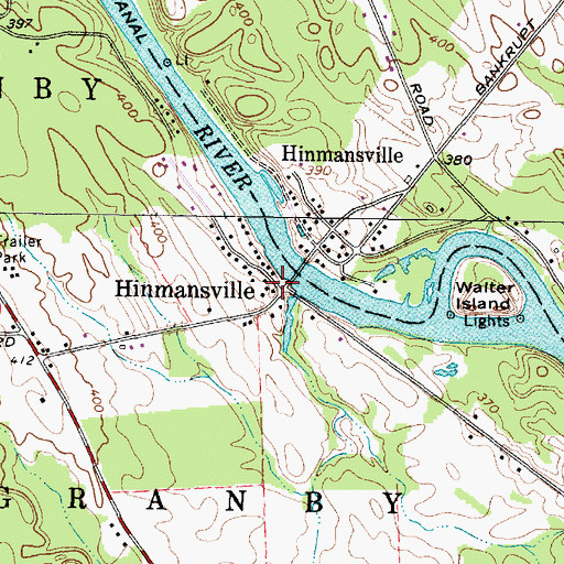 Topographic Map of Hinmansville, NY