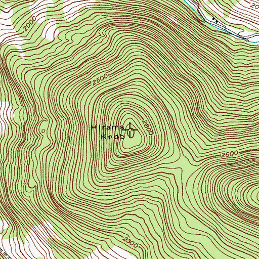 Topographic Map of Hirams Knob, NY