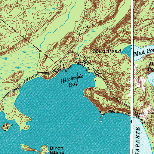 Topographic Map of Hitchcock Bay, NY