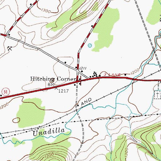 Topographic Map of Hitching Corner, NY