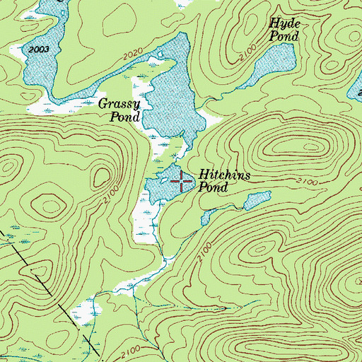 Topographic Map of Hitchins Pond, NY