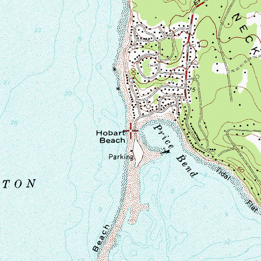 Topographic Map of Hobart Beach, NY