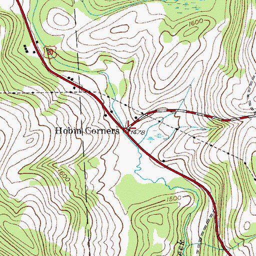Topographic Map of Hobin Corners, NY