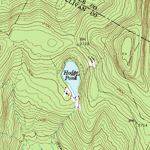 Topographic Map of Hodge Pond, NY