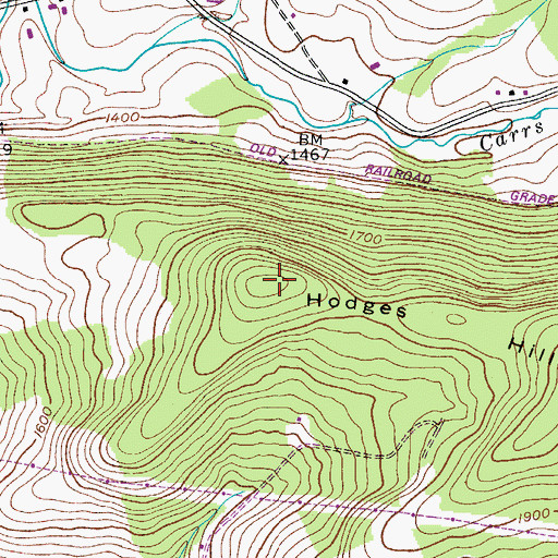 Topographic Map of Hodges Hill, NY