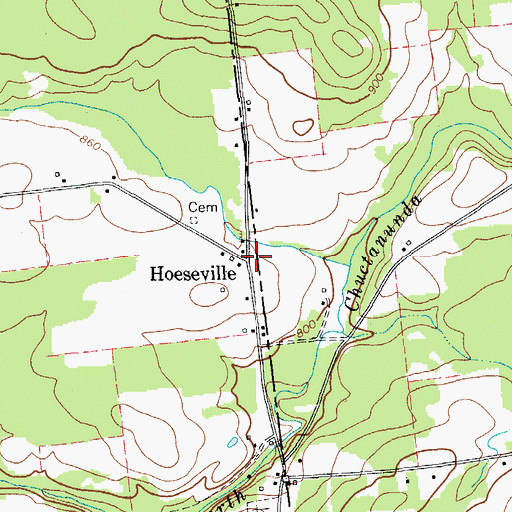 Topographic Map of Hoeseville, NY