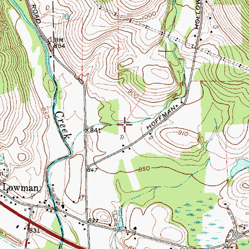 Topographic Map of Hoffman Hollow, NY