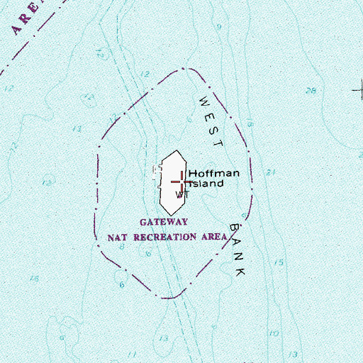 Topographic Map of Hoffman Island, NY
