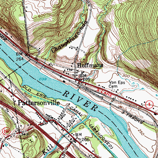 Topographic Map of Hoffmans, NY