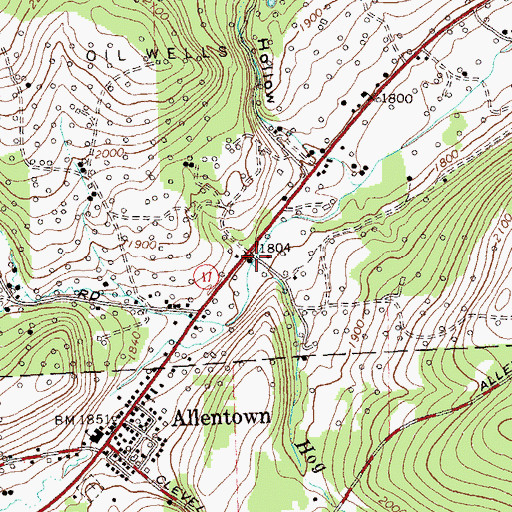 Topographic Map of Hog Brook, NY