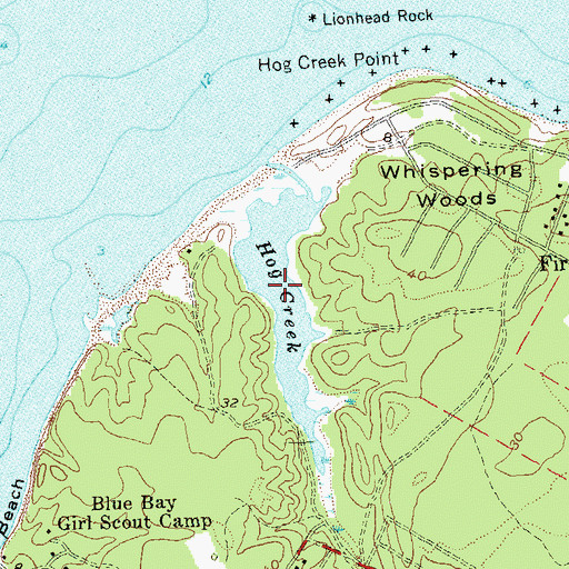 Topographic Map of Hog Creek, NY
