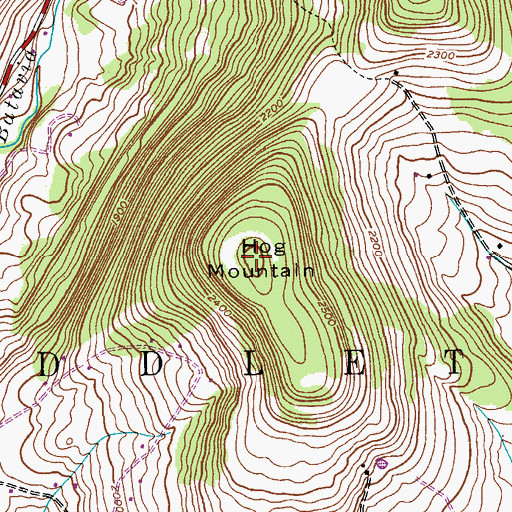 Topographic Map of Hog Mountain, NY
