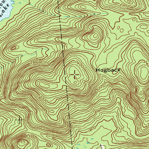 Topographic Map of Hogback, NY
