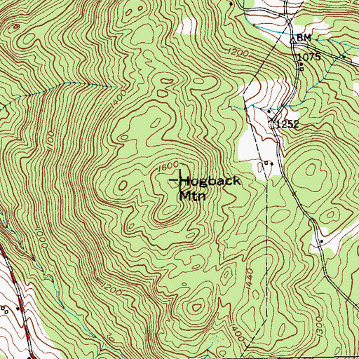 Topographic Map of Hogback Mountain, NY