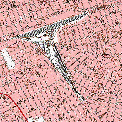 Topographic Map of Holban Yards, NY