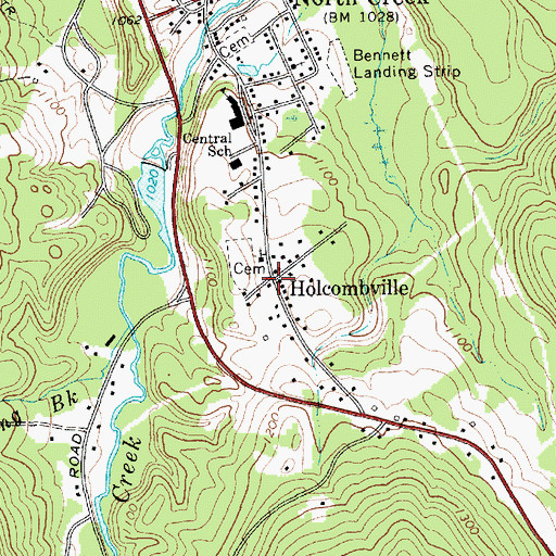 Topographic Map of Holcombville, NY