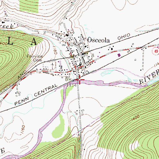 Topographic Map of Holden Creek, NY