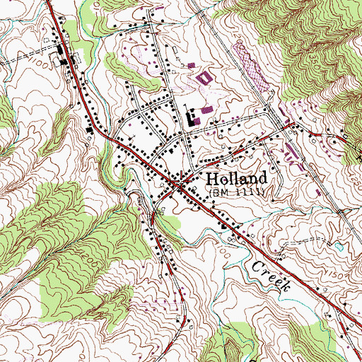 Topographic Map of Holland, NY