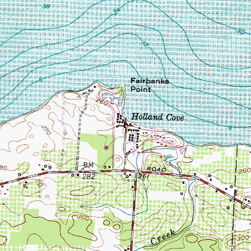 Topographic Map of Holland Cove, NY