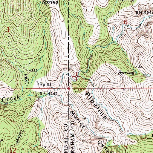 Topographic Map of Pipeline Canyon, AZ