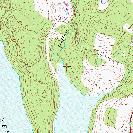 Topographic Map of Hollow Brook, NY