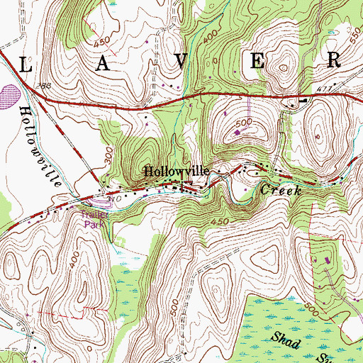 Topographic Map of Hollowville, NY