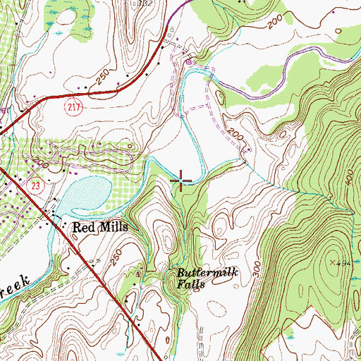 Topographic Map of Hollowville Creek, NY