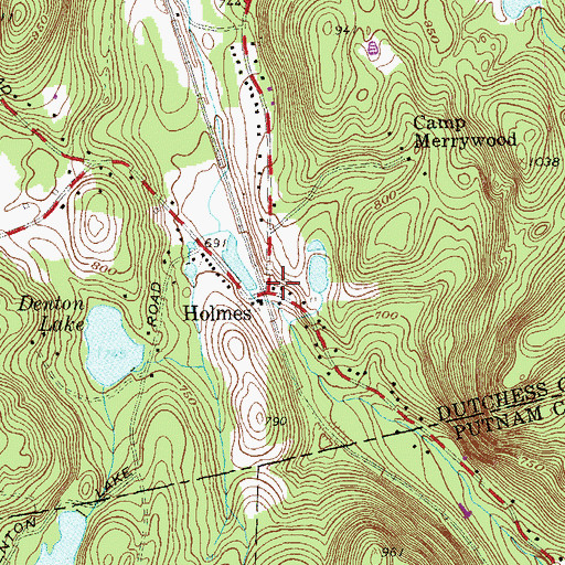 Topographic Map of Holmes, NY