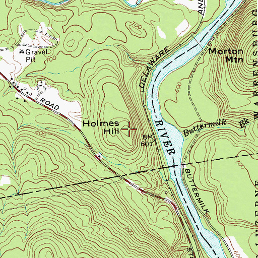 Topographic Map of Holmes Hill, NY