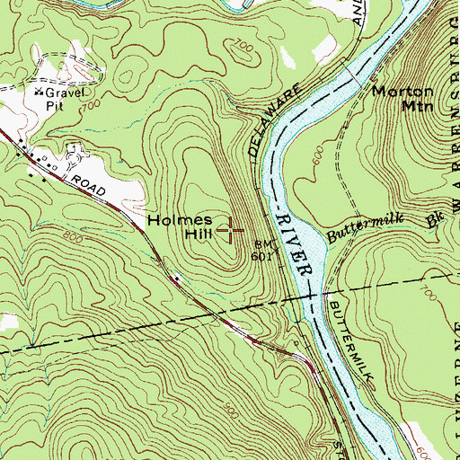Topographic Map of Holmes Hill, NY