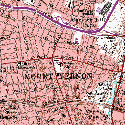 Topographic Map of William H Holmes Elementary School, NY