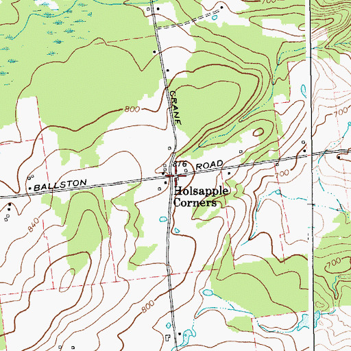 Topographic Map of Holsapple Corners, NY