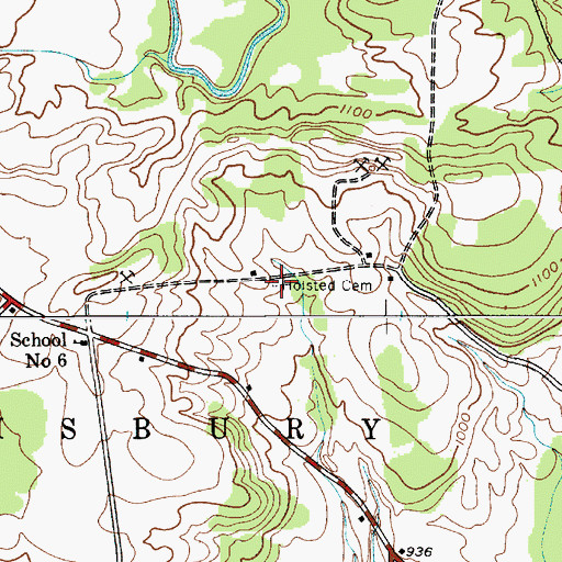 Topographic Map of Holsted Cemetery, NY